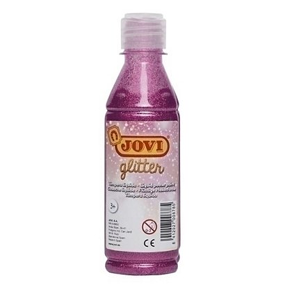 JOVI Témpera líquida Glitter, 250 ml, botella, Rosa