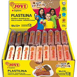 JOVI Plastilina, présentoir de pâte à modeler 18 x 50 gr, couleurs multicultural (3 unités x 6 couleurs) JOVI Plastilina, présentoir de pâte à modeler 18 x 50 gr, couleurs multicultural (3 unités x 6 couleurs)