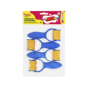 JOVI Rodillos para cortar pasta, bolsa con 4 rodillos para pasta de diversas formas para plastilina, arcilla o pasta de modelar. JOVI Rodillos para cortar pasta, bolsa con 4 rodillos para pasta de diversas formas para plastilina, arcilla o pasta de modelar.