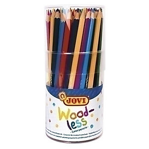 JOVI Woodless Lápices de colores, triangular, bote de 84, colores surtidos