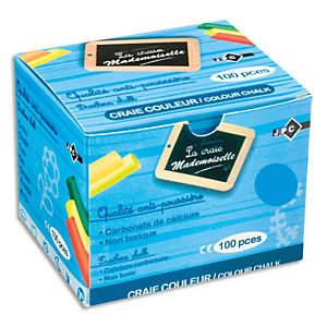 JPC Boîte de 100 craies anti-poussière coloris Bleu