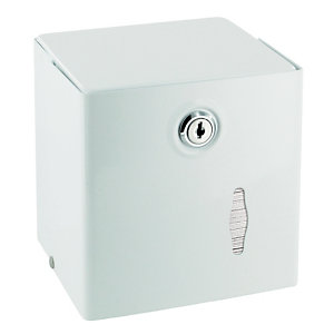 JVD Distributeur papier toilette époxy blanc carré pour paquets