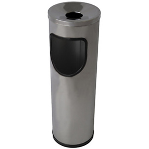JVD Papelera-cenicero cilíndrica, acero inoxidable, 25 l, inoxidable satinado JVD Papelera-cenicero cilíndrica, acero inoxidable, 25 l, inoxidable satinado
