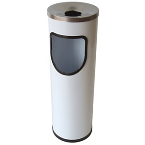 JVD Papelera-cenicero cilíndrica, metal, 25 l, blanco JVD Papelera-cenicero cilíndrica, metal, 25 l, blanco