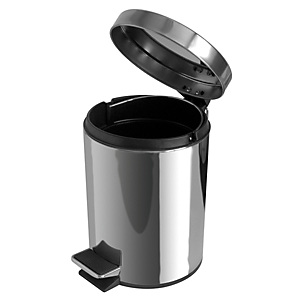 JVD Papelera inoxidable, tapa con pedal, acero inox, 5 l, inox brillo JVD Papelera inoxidable, tapa con pedal, acero inox, 5 l, inox brillo