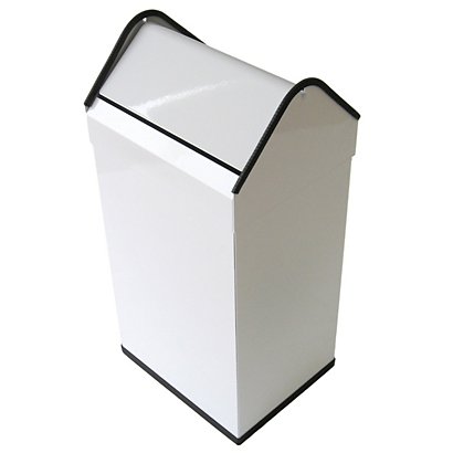 JVD Papelera de tapa basculante, metal cincado, 40 l, blanco - Cubos de  Basura y Papeleras de Reciclaje Kalamazoo