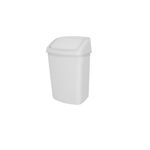 JVD Papelera de tapa basculante, polipropileno, 50 l, blanco JVD Papelera de tapa basculante, polipropileno, 50 l, blanco