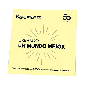 KALAMAZOO Bloc de notas adhesivas solidario, 75 x 75 mm, 70 gramos, amarillo pastel