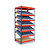 Kanban steel shelving with shelf trays, shelf UDL 80 kg - 1