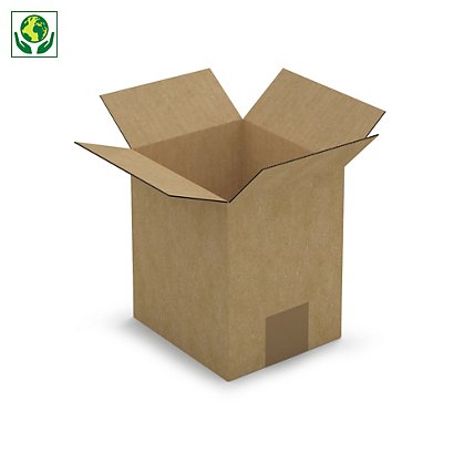 Kartónová krabica 150x150x100mm, hnedá, klopová, trojvrstvová vlnitá lepenka (3VVL) | RAJA - 1