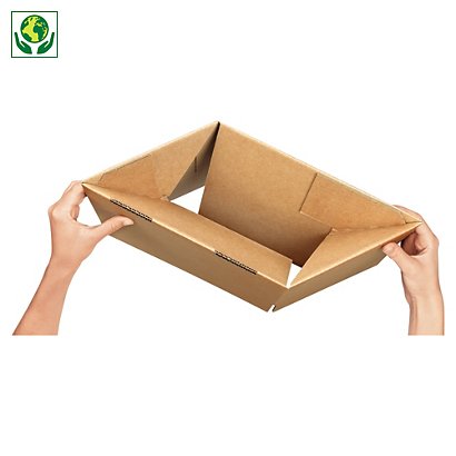 Kartónová krabica 200x150x150mm, automatické dno, hnedá, klopová, päťvrstvová vlnitá lepenka (5VVL) | RAJA - 1