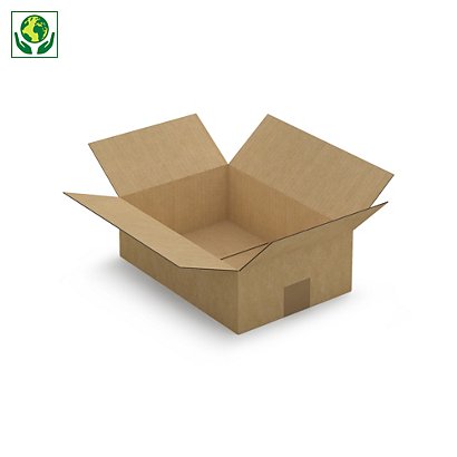 Kartónová krabica 310x215x100mm, hnedá, klopová, trojvrstvová vlnitá lepenka (3VVL) | RAJA - 1