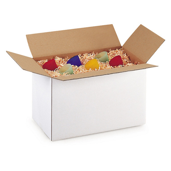 Kartónová krabica 310x220x100mm, biela, klopová, trojvrstvová vlnitá lepenka (3VVL) | RAJA - 1