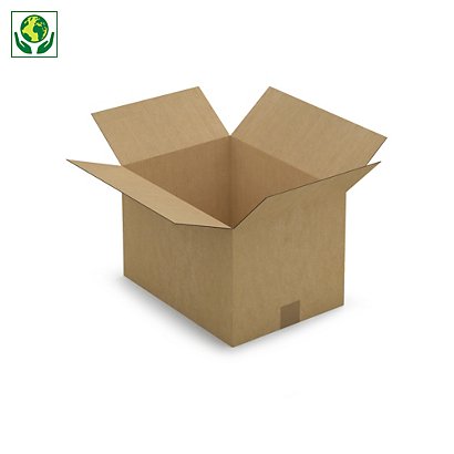 Kartónová krabica 390x290x230mm, hnedá, klopová, trojvrstvová vlnitá lepenka (3VVL) | RAJA - 1