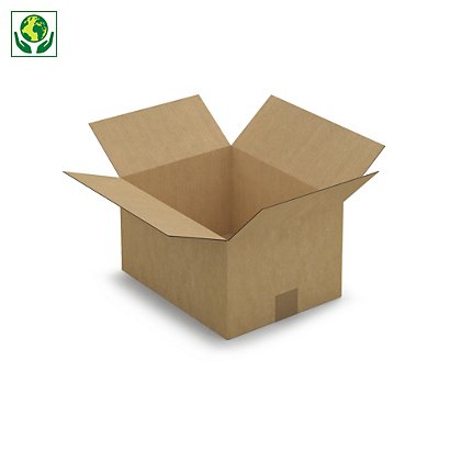 Kartonová krabice 320x250x180mm, hnědá, klopová,
třívrstvá vlnitá lepenka (3VVL) | RAJA - 1