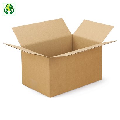 Kartonová krabice 350x250x100mm, hnědá, klopová,
třívrstvá vlnitá lepenka (3VVL) | RAJA - 1