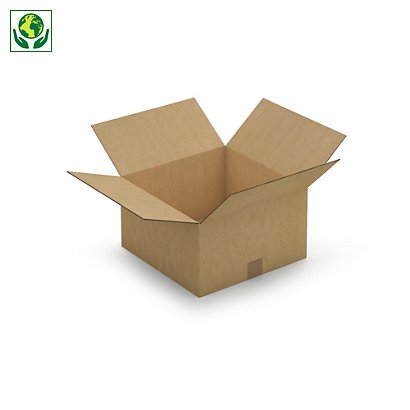 Kartonová krabice 350x350x200mm, hnědá, klopová,
pětivrstvá vlnitá lepenka (5VVL) | RAJA - 1