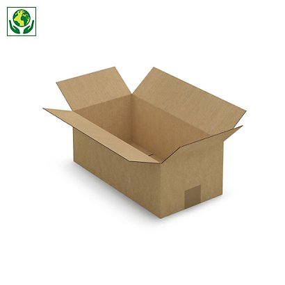 Kartonová krabice 370x190x140mm, hnědá, klopová,
třívrstvá vlnitá lepenka (3VVL) | RAJA - 1