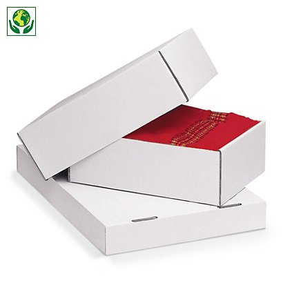Kartonová krabice 430x310x105mm, bílá, odnímatelné víko - 1