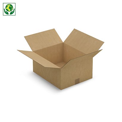 Kartonová krabice 430x350x200mm, hnědá, klopová,
třívrstvá vlnitá lepenka (3VVL) | RAJA - 1