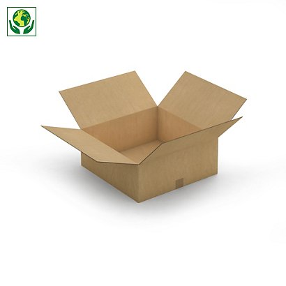 Kartonová krabice 500x500x200mm, hnědá, klopová,
pětivrstvá vlnitá lepenka (5VVL) | RAJA - 1