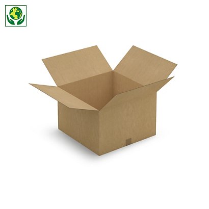 Kartonová krabice 500x500x330mm, hnědá, klopová,
třívrstvá vlnitá lepenka (3VVL) | RAJA - 1