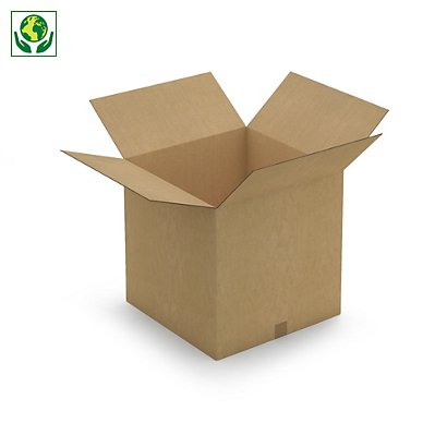 Kartonová krabice 500x500x500mm, hnědá, klopová,
pětivrstvá vlnitá lepenka (5VVL) | RAJA - 1
