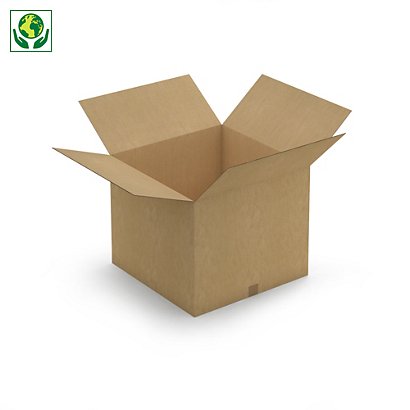 Kartonová krabice 600x600x500mm, hnědá, klopová,
pětivrstvá vlnitá lepenka (5VVL) | RAJA - 1