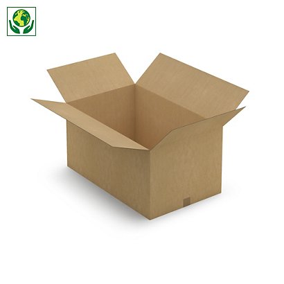 Kartonová krabice 800x500x400mm, hnědá, klopová,
třívrstvá vlnitá lepenka (3VVL) | RAJA - 1