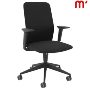 KASTEL Sedia operativa ergonomica Kappa con braccioli, Tessuto poliestere ignifugo, Nero KASTEL Sedia operativa ergonomica Kappa con braccioli, Tessuto poliestere ignifugo, Nero