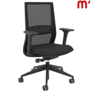 KASTEL Sedia operativa ergonomica Karma con braccioli, Tessuto poliestere ignifugo, Nero KASTEL Sedia operativa ergonomica Karma con braccioli, Tessuto poliestere ignifugo, Nero