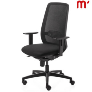 KASTEL Sedia operativa ergonomica Keygo con braccioli, Tessuto poliestere ignifugo, Nero KASTEL Sedia operativa ergonomica Keygo con braccioli, Tessuto poliestere ignifugo, Nero