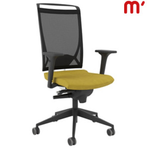 KASTEL Sedia operativa ergonomica Korium con braccioli, Tessuto poliestere ignifugo, Senape KASTEL Sedia operativa ergonomica Korium con braccioli, Tessuto poliestere ignifugo, Senape
