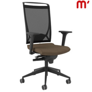 KASTEL Sedia operativa ergonomica Korium con braccioli, Tessuto poliestere ignifugo, Tortora KASTEL Sedia operativa ergonomica Korium con braccioli, Tessuto poliestere ignifugo, Tortora