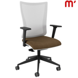 KASTEL Sedia operativa ergonomica Kuper con braccioli, Tessuto poliestere ignifugo, Bianco/Tortora KASTEL Sedia operativa ergonomica Kuper con braccioli, Tessuto poliestere ignifugo, Bianco/Tortora