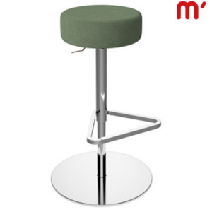 KASTEL Sgabello alto Kat con poggiapiedi, Struttura Acciaio Cromato, Tessuto poliestere ignifugo, Verde Acqua KASTEL Sgabello alto Kat con poggiapiedi, Struttura Acciaio Cromato, Tessuto poliestere ignifugo, Verde Acqua