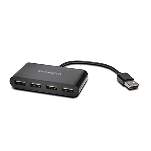 Kensington Hub 4 ports USB 2.0, USB 2.0, USB 2.0, 480 Mbit/s, Noir, 1 pièce(s) K39120EU Kensington Hub 4 ports USB 2.0, USB 2.0, USB 2.0, 480 Mbit/s, Noir, 1 pièce(s) K39120EU