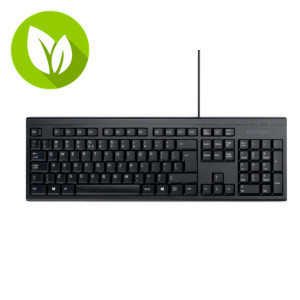Kensington KB100 EQ Teclado con cable USB-A, versión española, 60% plástico reciclado, negro, K63727ES Kensington KB100 EQ Teclado con cable USB-A, versión española, 60% plástico reciclado, negro, K63727ES