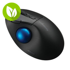 Kensington Pro Fit Ergo TB450 Ratón Trackball ergonómico, inalámbrico, Bluetooth y receptor USB-A, 50% plástico reciclado, negro y azul, K72194WW Kensington Pro Fit Ergo TB450 Ratón Trackball ergonómico, inalámbrico, Bluetooth y receptor USB-A, 50% plástico reciclado, negro y azul, K72194WW
