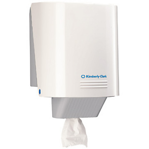 Kimberly-Clark Professional Dispensador de toallitas de papel para manos con salida central, plástico ABS, 383 x 262 x 272 mm, blanco Kimberly-Clark Professional Dispensador de toallitas de papel para manos con salida central, plástico ABS, 383 x 262 x 272 mm, blanco