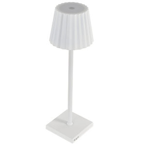 KING COLLECTION Lampada da tavolo - a led - 10 x 10 x 38 cm - alluminio/pmma - bianco