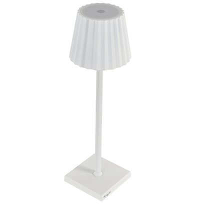KING COLLECTION Lampada da tavolo - a led - 10 x 10 x 38 cm - alluminio/pmma - bianco - 1