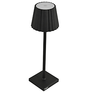KING COLLECTION Lampada da tavolo - a led - 10 x 10 x 38 cm - alluminio/pmma - nero