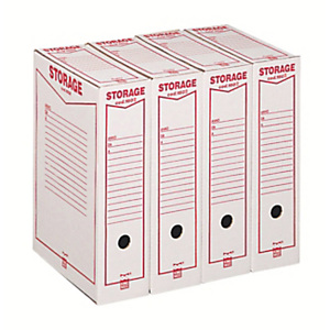 KING MEC Contenitore archivio Linea Storage, Formato Legale, Dorso 8,5 cm, Cartone riciclato, Bianco/Rosso KING MEC Contenitore archivio Linea Storage, Formato Legale, Dorso 8,5 cm, Cartone riciclato, Bianco/Rosso