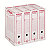 KING MEC Scatola archivio Linea Storage, Formato Legale, Dorso 8,5 cm, Cartone riciclato, Bianco/Rosso - 1