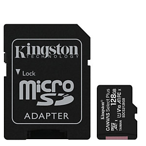 KINGSTON, Memory card, 128gb micsd canvaselectplus+adp, SDCS2/128GB