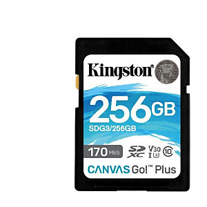 KINGSTON, Memory card, 256gb sdxc canvas go plus 170r, SDG3/256GB