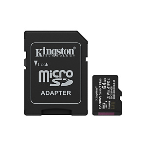 Kingston Technology 64GB microSDXC Canvas Select Plus Gen3 100MB/s A1 (Adaptateur SD inclus), 64 Go, MicroSDXC, Classe 10, UHS-I, 100 Mo/s, Class 1 (U Kingston Technology 64GB microSDXC Canvas Select Plus Gen3 100MB/s A1 (Adaptateur SD inclus), 64 Go, MicroSDXC, Classe 10, UHS-I, 100 Mo/s, Class 1 (U