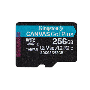 Kingston Technology Canvas Go! Plus, 256 GB, MicroSD, Clase 10, UHS-I, 170 MB/s, 90 MB/s SDCG3/256GBSP