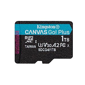 Kingston Technology Carte microSDXC Canvas Go Plus Gen4 200R A2 U3 de 1 To, pack unique sans ADP, 1 To, MicroSD, Classe 10, UHS-I, 200 Mo/s, 160 Mo/s Kingston Technology Carte microSDXC Canvas Go Plus Gen4 200R A2 U3 de 1 To, pack unique sans ADP, 1 To, MicroSD, Classe 10, UHS-I, 200 Mo/s, 160 Mo/s